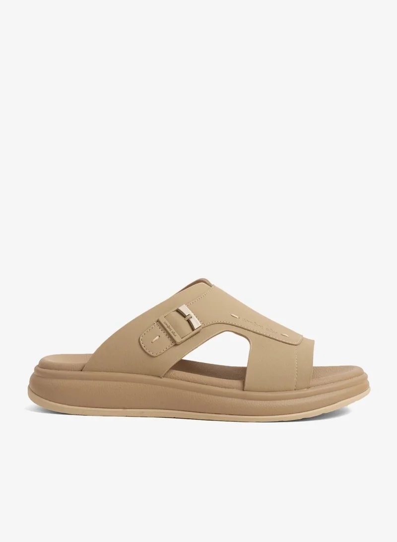 كومفورت بلس صنادل مريحة بلس للرجال فائقة الارتفاع بيج